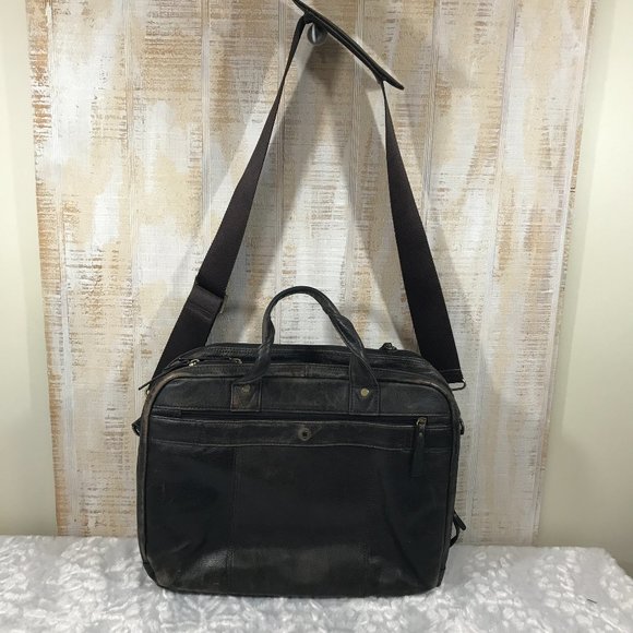 Wilsons Leather Black Rivet Distressed Leather bag - Picture 1 of 13